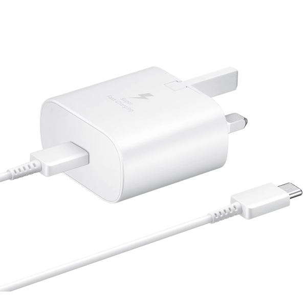 Samsung 25W PD Adapter, USB-C Charger, Power Delivery 3.0 PPS, With Cable
