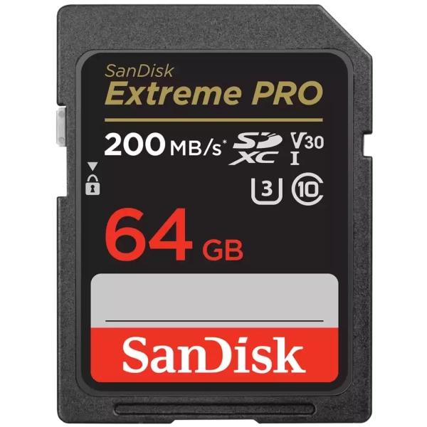 SanDisk Extreme Pro SDXC 64GB, 200MB/s, UHS-I, Memory Card