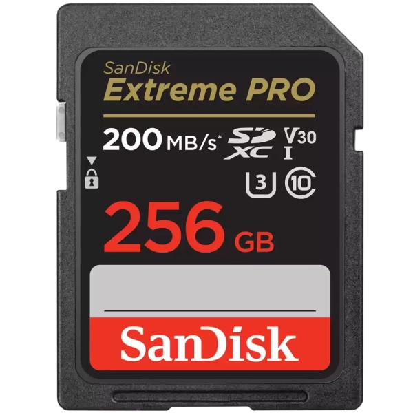 SanDisk Extreme Pro SDXC 256GB, 200MB/s, UHS-I, Memory Card