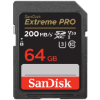 SanDisk Extreme Pro SDXC 64GB, 200MB/s, UHS-I, Memory Card